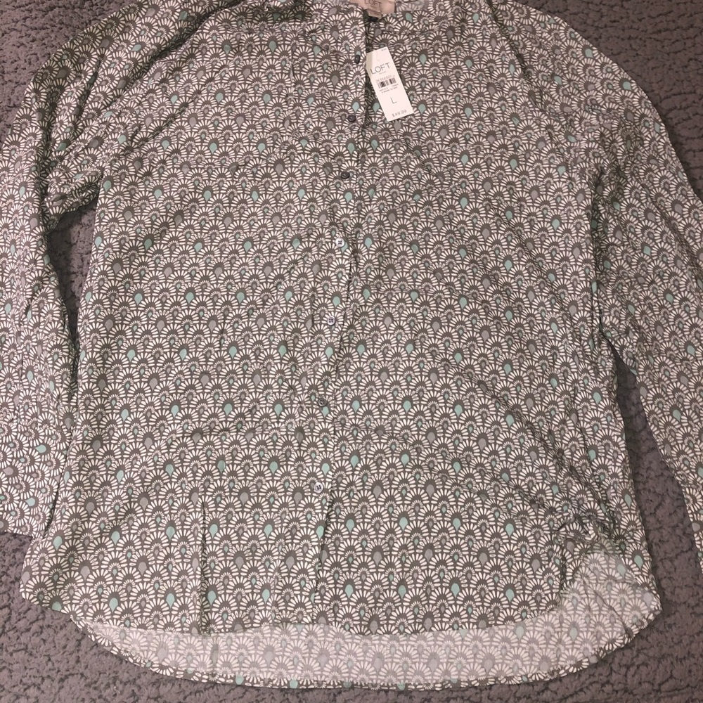 Loft gray blouse